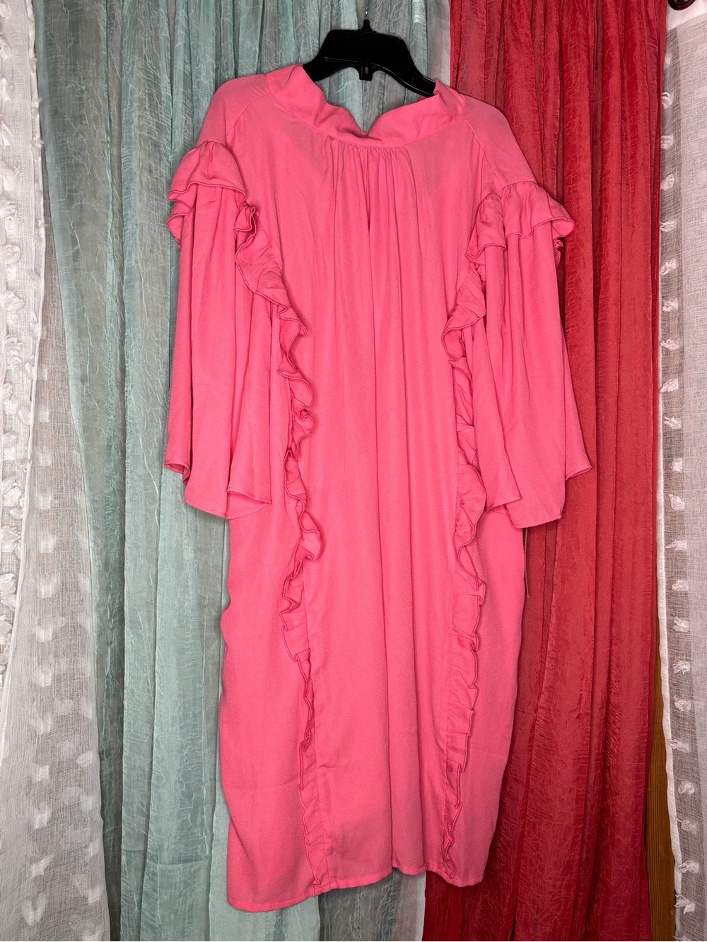 Elegant Pink Ruffle Dress